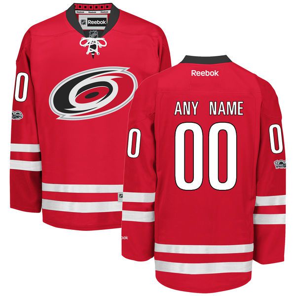 Men Carolina Hurricanes Reebok Red Custom Home Centennial Patch Premier NHL Jersey->customized nhl jersey->Custom Jersey